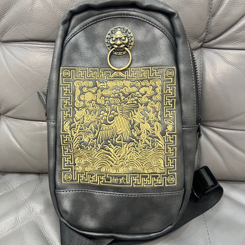 Men Bag Chest Pack Size 30cm*8*Cm*33cmblack Metal Color